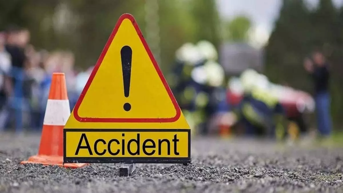 Accident: प्रतिबंधित मार्ग को अनदेखी कर गुजर रहा ट्रक नाले में गिरा