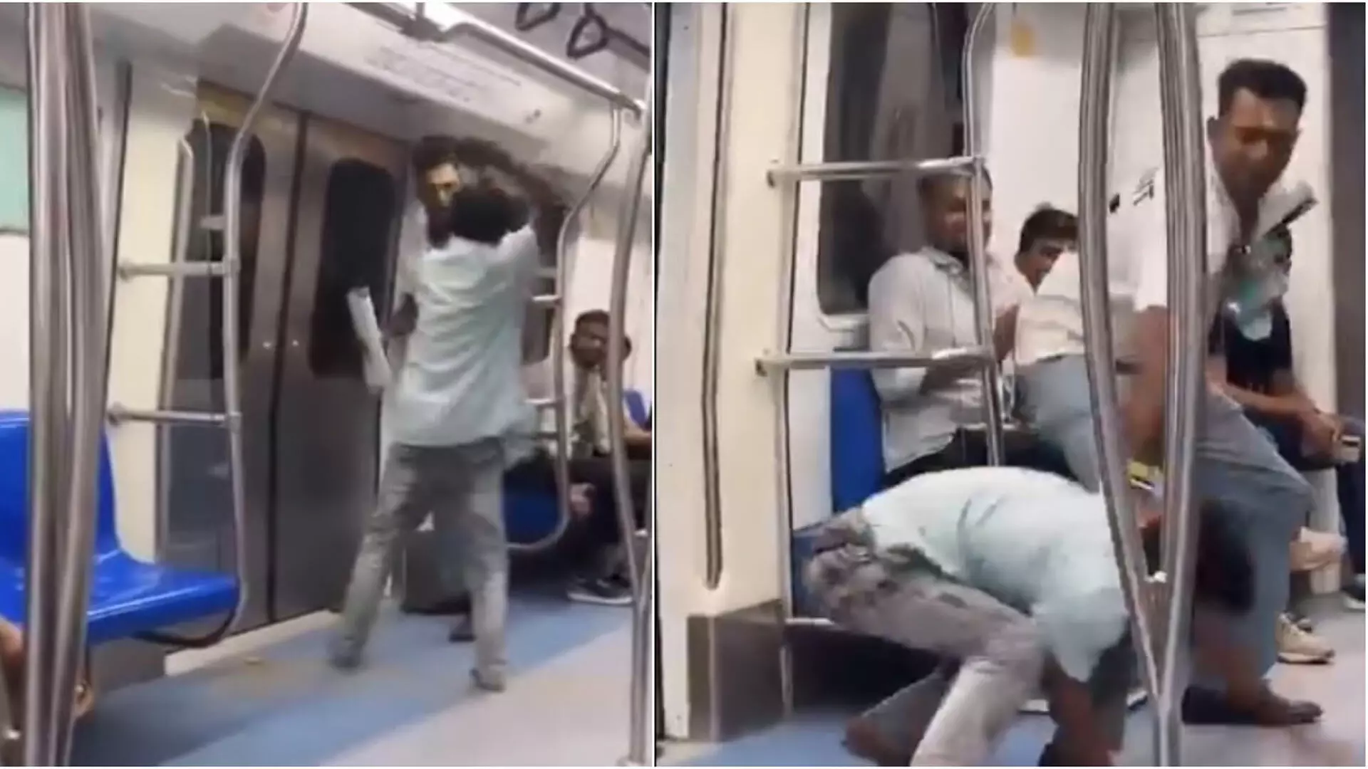 Delhi मेट्रो ट्रेन के अंदर लड़ाई, शख्स ने यात्री को चप्पल से मारा, देखें वीडियो...
