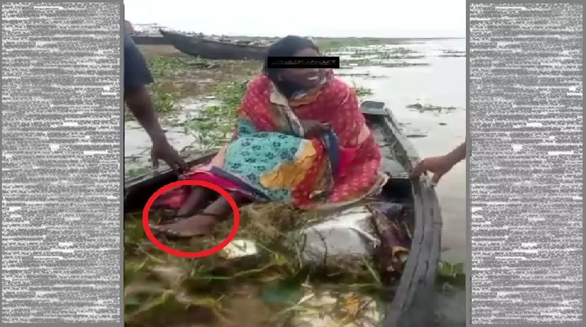 Odisha : स्थानीय लोगों ने महानदी नदी से जंजीरों में बंधे पैरों वाली महिला को बचाया