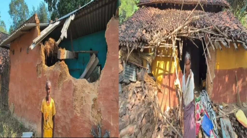 Chandil : कुकड़ू में जंगली हाथी ने तोड़ा एक मकान