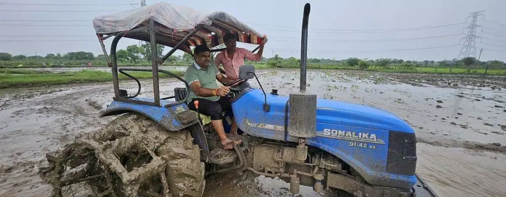 BJP विधायक गजेंद्र यादव खेत में कर रहे काम