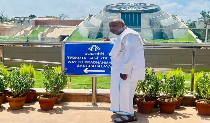 Delhi: पंडित मोदी ने पूर्व पंडित ह्रदयदेव गौड़ा के प्रधानमंत्री संग्रहालय दौरे की सराहना की