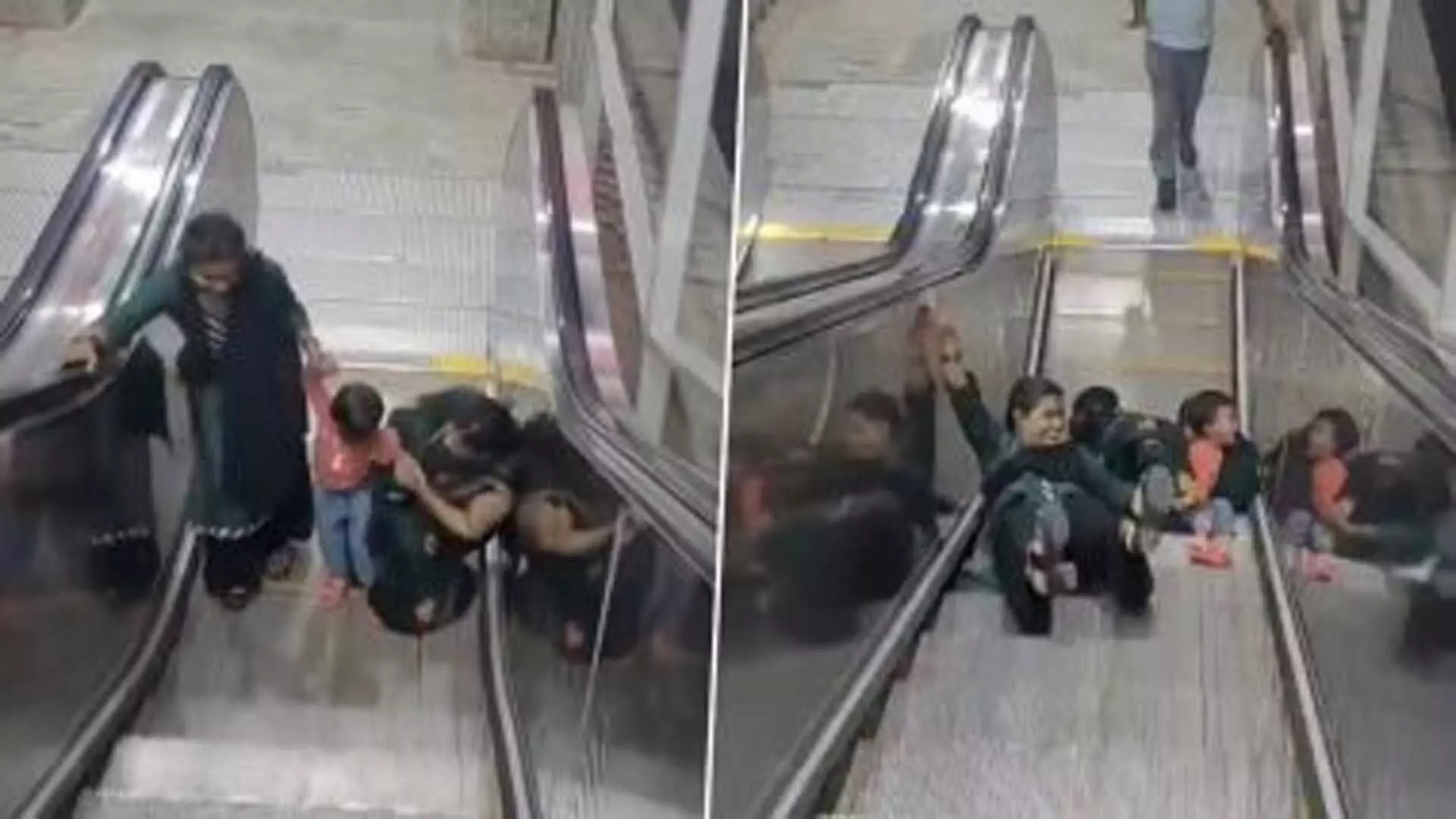 Viral Video: एस्केलेटर पर चढ़ते हुए बच्चे के साथ खेल रही थी महिला और लड़की, फिर जो हुआ...