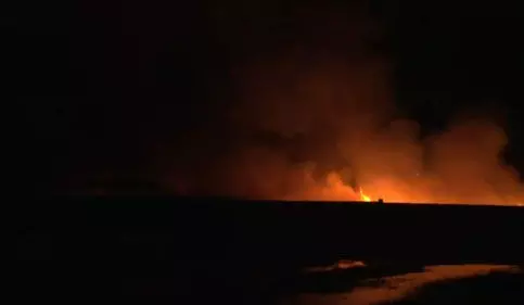 वेस्ट मटेरियल गोदाम में आगजनी की घटना, Video
