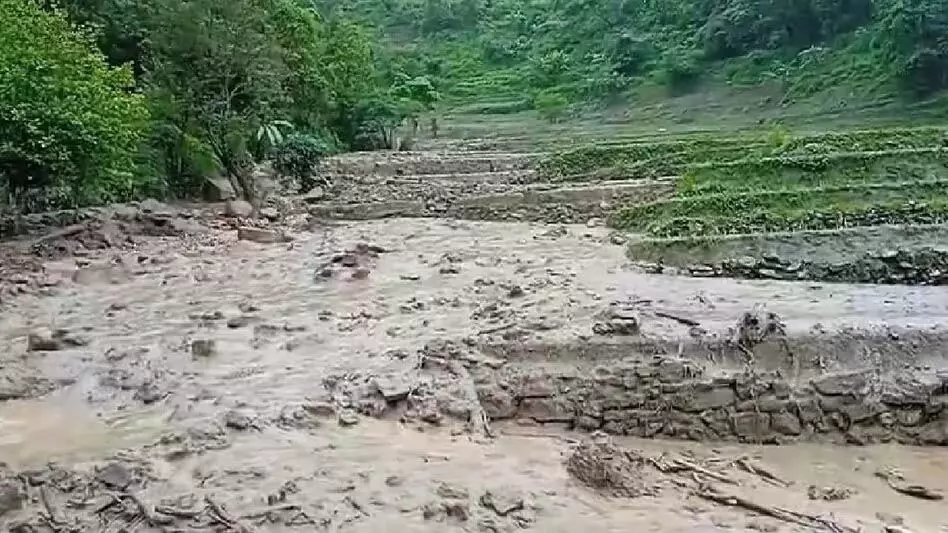 Nagaland : वोखा में मेकोकला गांव के किसानों पर अचानक आई बाढ़ का कहर