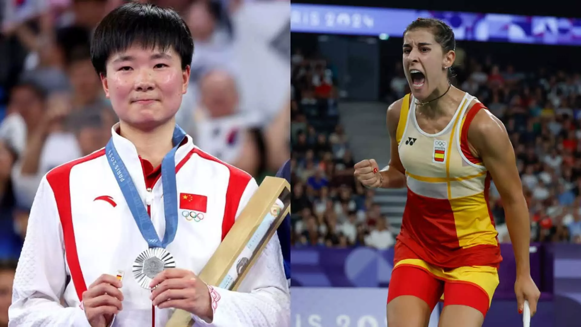 Olympics: चीनी शटलर स्पेनिश ध्वज की पिन से कैरोलिना मारिन को दिया ट्रिब्यूट