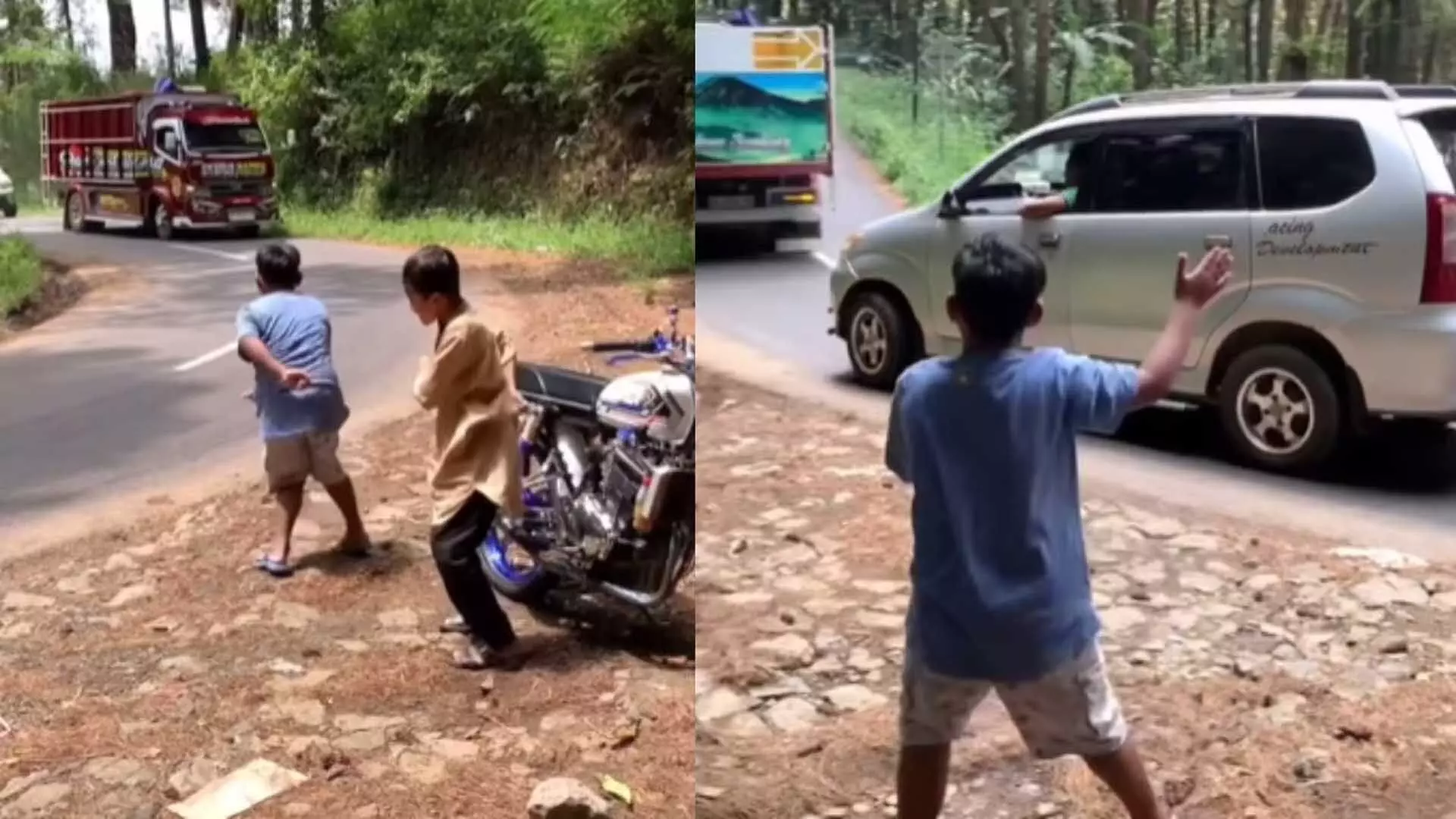 Viral Video: वाहनों की तरफ हाथ हिलाकर नाचते हुए दिखाई दिए 2 बच्चे, मज़ेदार वीडियो...