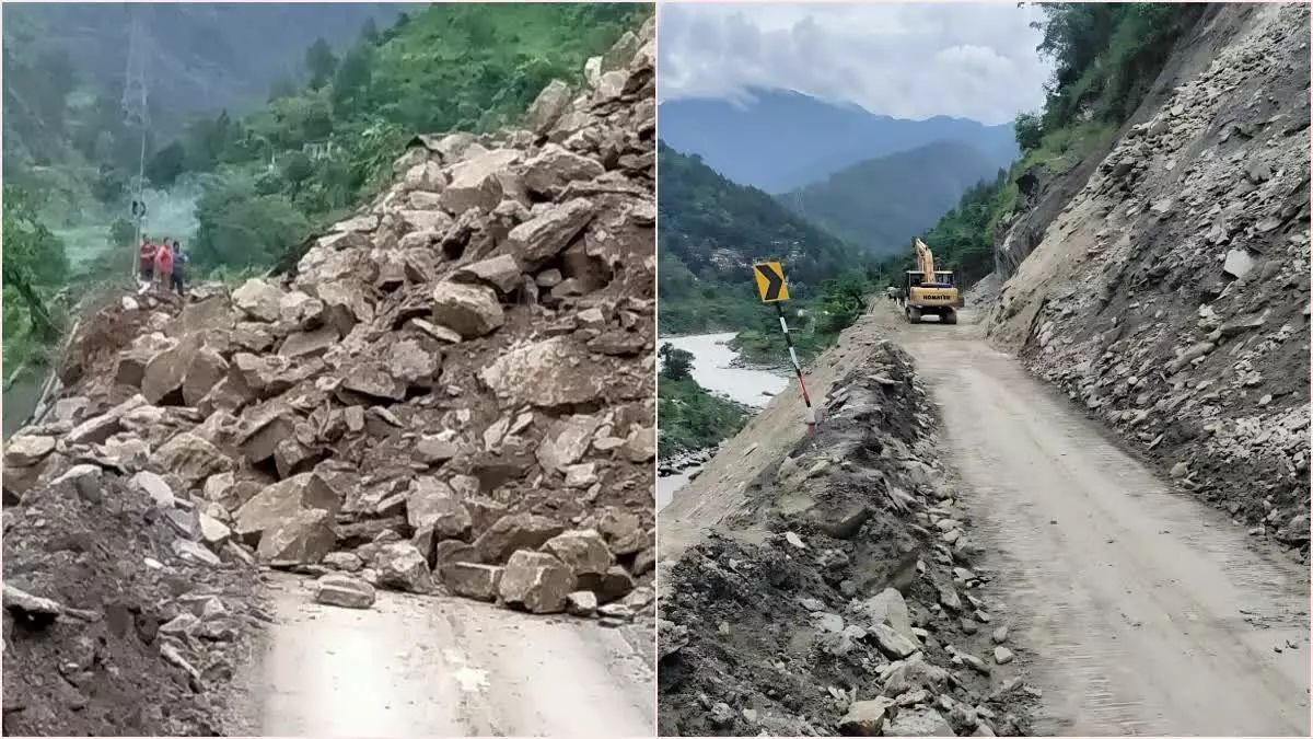 Badrinath Highway  पर छिनका के पास आया मलबा, यातायात बाधित