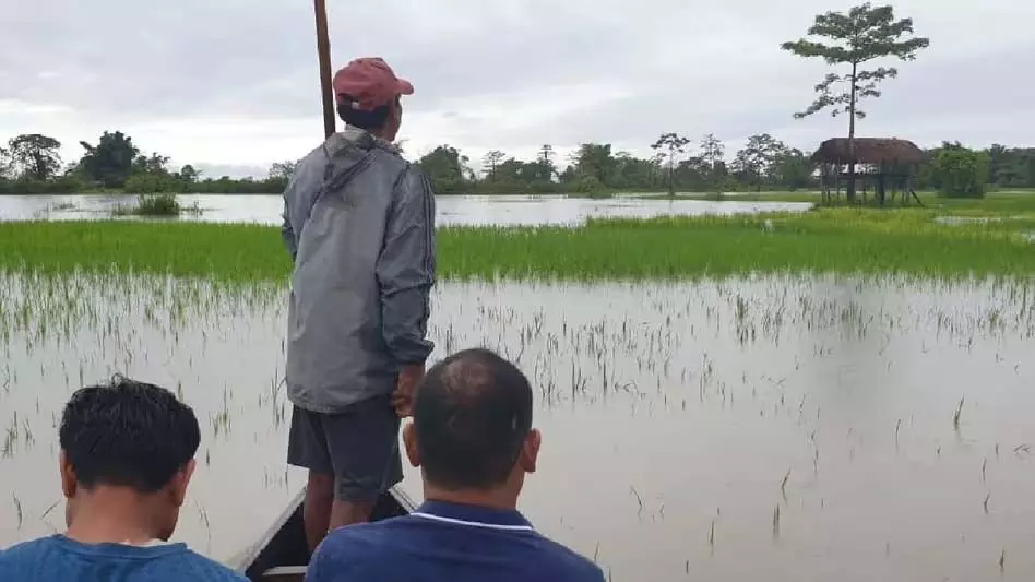 Arunachal : सियांग नदी की बाढ़ से पूर्वी सियांग जिले में कृषि भूमि तबाह