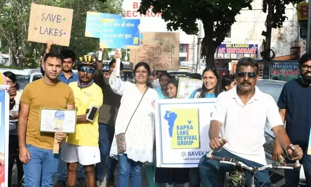 Hyderabad: मिट्टी की मूर्तियों को बढ़ावा देने के लिए ग्रीन्स ने निकाली पेडल एन वॉक रैली