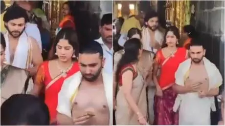 Jhanvi Kapoor अपनी मां के जन्मदिन पर तिरूपति पहुंची