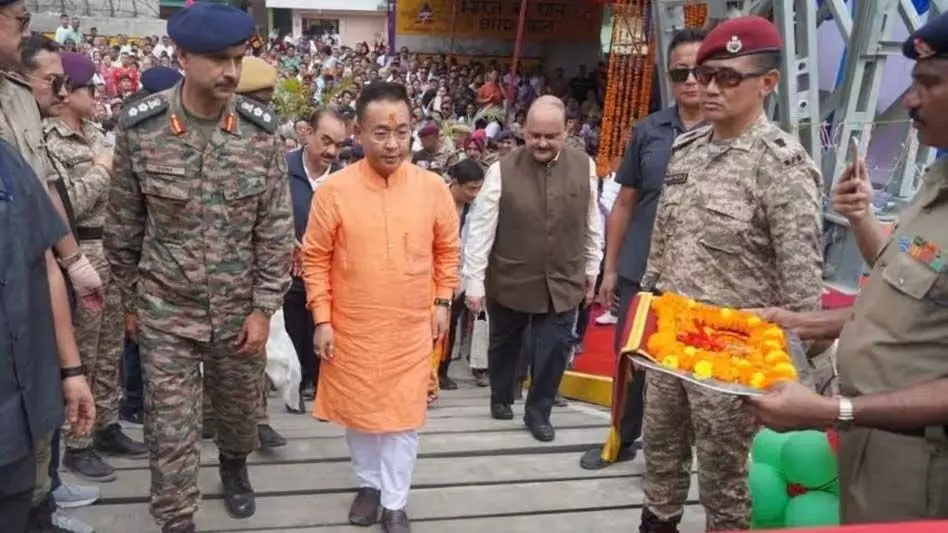 Sikkim  के मुख्यमंत्री प्रेम सिंह गोले ने तीस्ता नदी पर इंद्राणी पुल का उद्घाटन किया