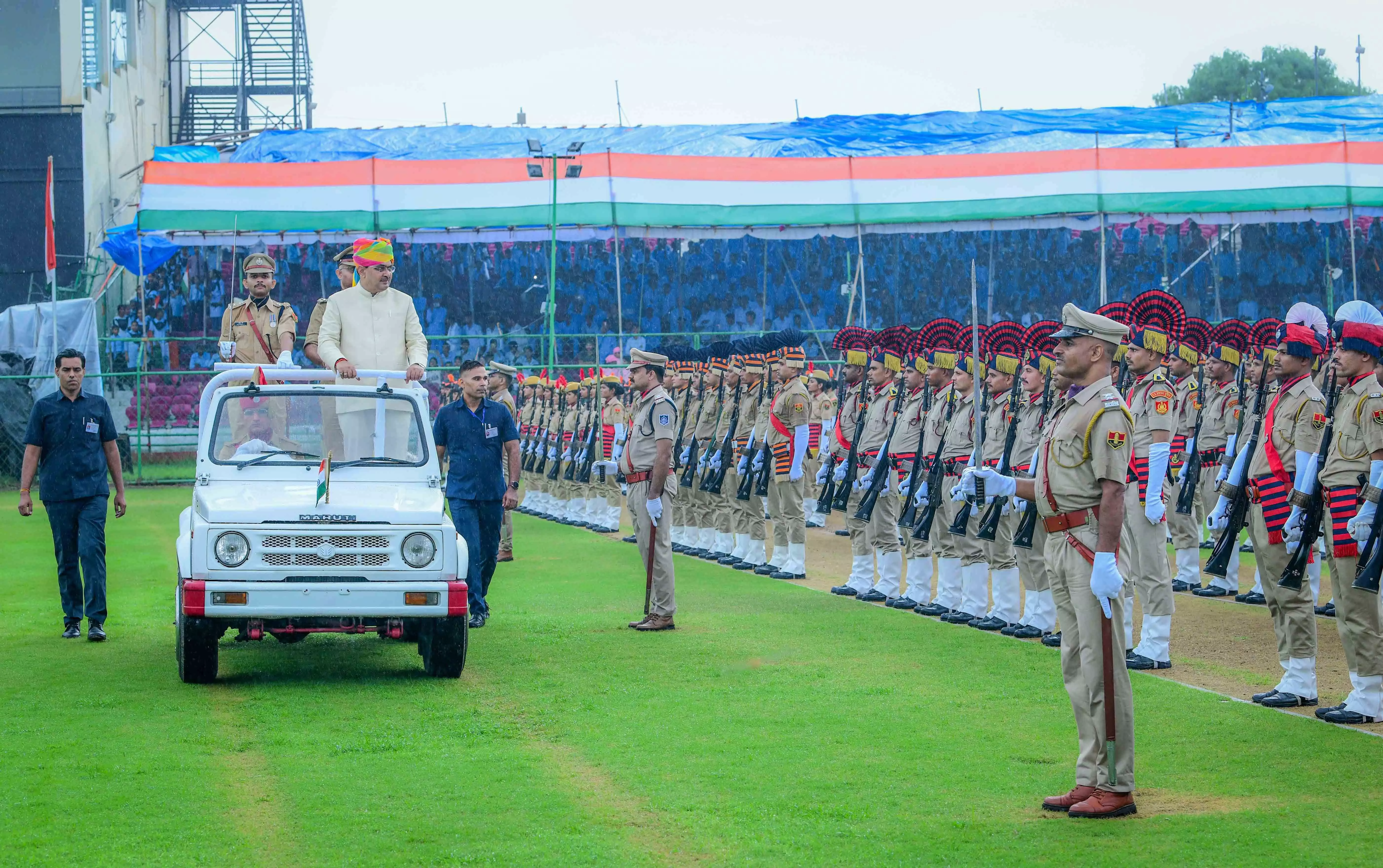 Jaipur: 78वें स्वतंत्रता दिवस पर एसएमएस स्टेडियम में राज्य स्तरीय समारोह का भव्य आयोजन