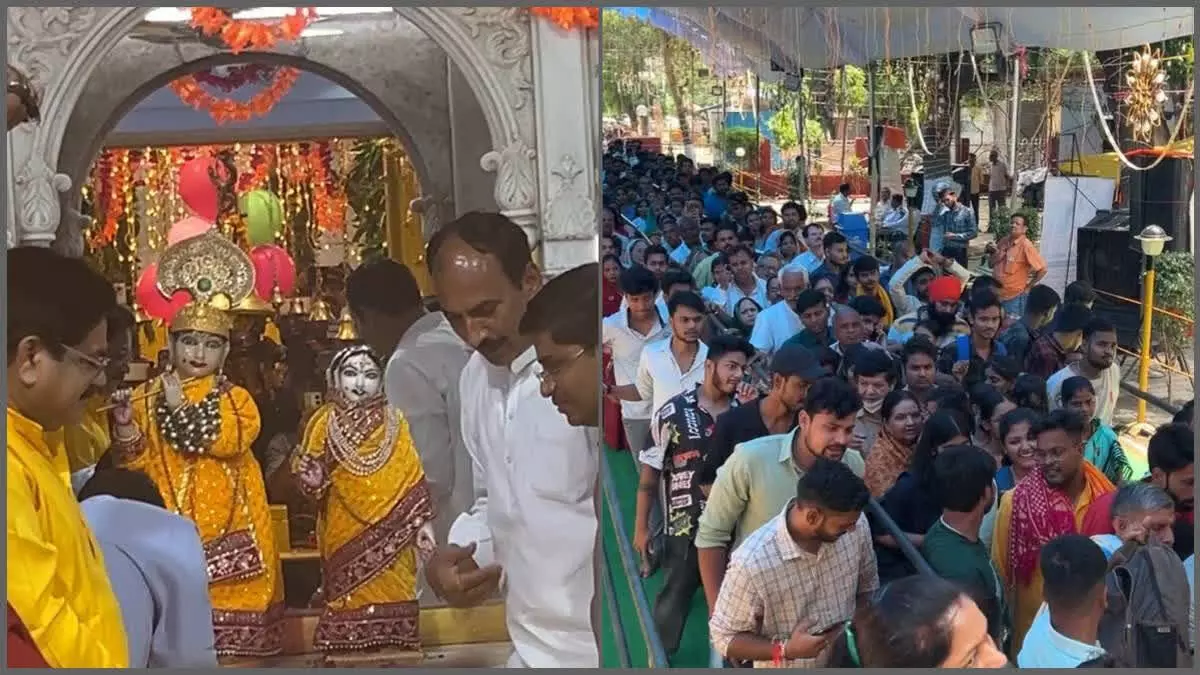 Gwalior के मंदिर में जन्माष्टमी पर भगवान कृष्ण और राधा को 100 करोड़ रुपये के आभूषणों से सजाया गया