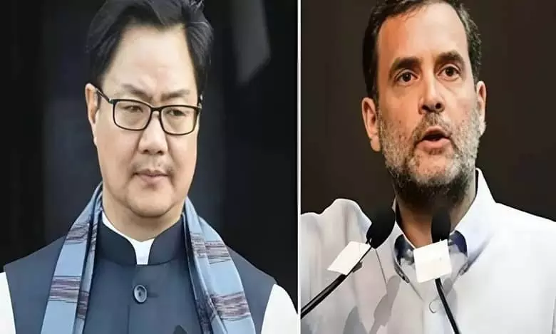 राहुल ने भारत के खिलाफ टिप्पणी करके एक बार फिर अपरिपक्वता दिखाई: Rijiju