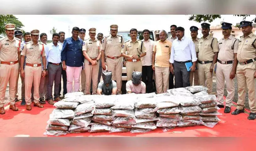 Sangareddy पुलिस ने जहीराबाद के पास 140 किलोग्राम गांजा जब्त किया