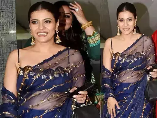 Kajol ने निशा की ब्लू साड़ी पहनी