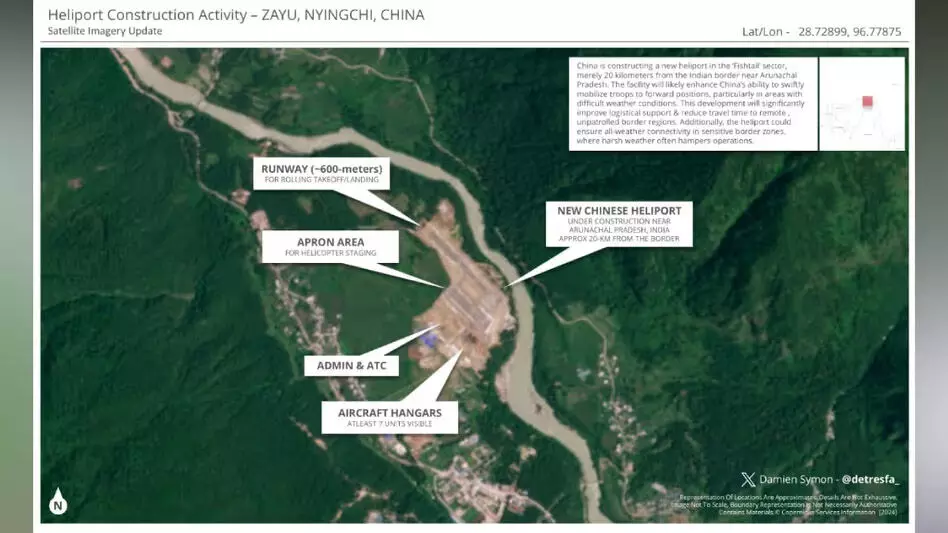 Arunachal के निकट नए चीनी हेलीपोर्ट से भारत-चीन सीमा पर सामरिक चिंताएं बढ़ीं
