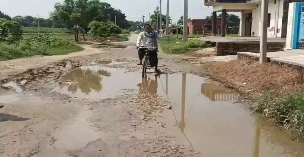 श्मशान घाट तक दलदली सड़क, ग्रामीण हो रहे परेशान