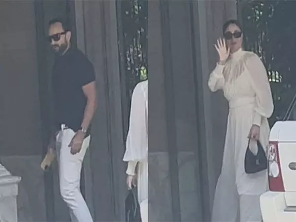 Saif Ali Khan-Kareena Kapoor अपने बांद्रा स्थित घर के बाहर देखे गए