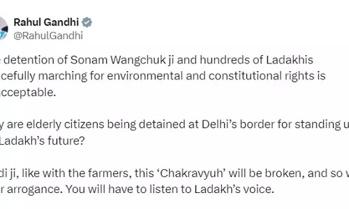 सोशल एक्टिविस्ट सोनम वांगचुक के समर्थन में राहुल गांधी, हिरासत में लेने पर भड़के