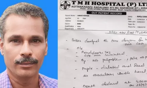 KERALA : कोझिकोड अस्पताल में कथित चिकित्सा लापरवाही से व्यक्ति की मौत KERALA : कोझिकोड अस्पताल में कथित चिकित्सा लापरवाही से व्यक्ति की मौत