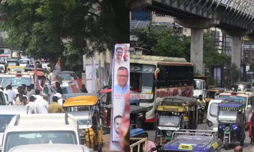रायपुर में न्याय यात्रा के दौरान जाम से परेशान हुए लोग