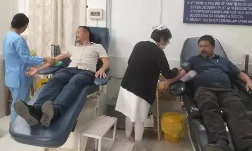 Nagaland : दीमापुर के मोकोकचुंग में रक्तदाता दिवस मनाया गया