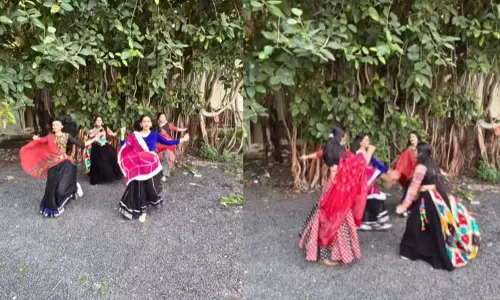 बड़े पेड़ के नीचे गरबा करती 4 लड़कियों का VIDEO हुआ वायरल बड़े पेड़ के नीचे गरबा करती 4 लड़कियों का VIDEO हुआ वायरल