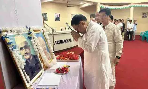 Arunachal : एपीसीसी ने गांधी और शास्त्री को किया सम्मानित