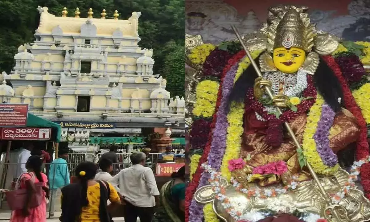 Andhra: इंद्रकीलाद्री मंदिर में दशहरा शरण नवरात्रि उत्सव शुरू हो गया