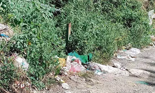 Sanjauli में सड़क किनारे कूड़ा-कचरा Sanjauli में सड़क किनारे कूड़ा-कचरा