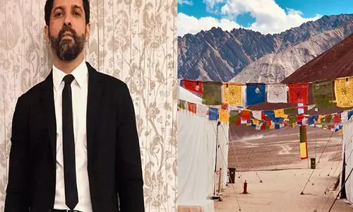 Farhan Akhtar ने लद्दाख में 120 बहादुर के सेट से शांत ठिकाने की झलक दिखाई