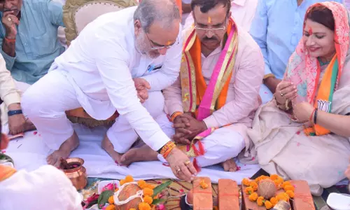 Jhansi and Jalaun में बीजेपी के नए दफ्तरों का भूमि पूजन हुआ