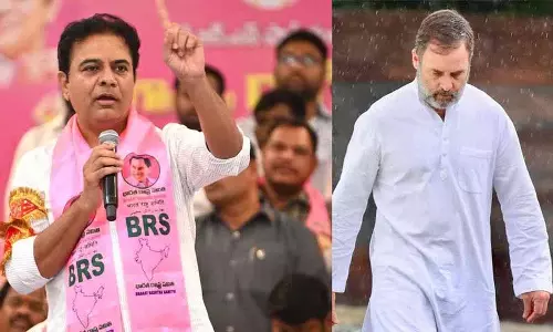 KTR ने अधूरे रोजगार वादों को लेकर राहुल गांधी पर कटाक्ष किया KTR ने अधूरे रोजगार वादों को लेकर राहुल गांधी पर कटाक्ष किया