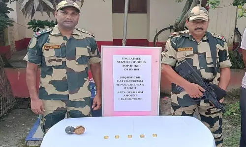 BSF ने भारत-बांग्लादेश सीमा पर 5 सोने के बिस्कुट जब्त किए