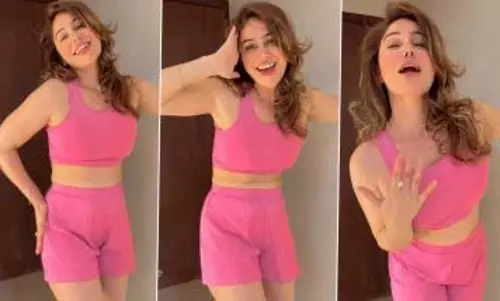 Kangna Sharma ने पिंक आउटफिट में गिराई बिजली, देखें Video