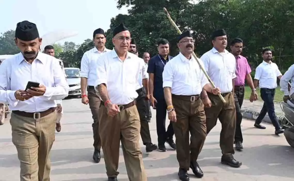 RSS के पथ संचलन में शामिल हुए डिप्टी CM अरुण साव