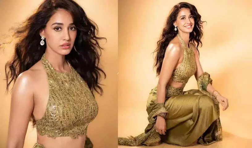 Disha Patani ने चमचमाते जैतून के लहंगे में बिखेरा जलवा