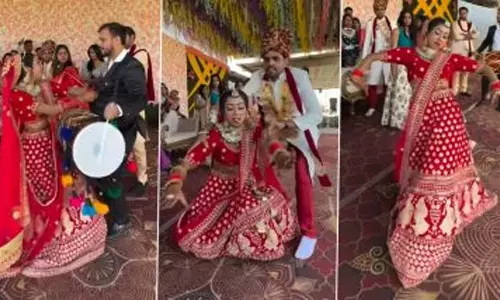 VIDEO: ढोल वाले के साथ स्टेज पर नागिन डांस करने लगी दुल्हन, फिर जो हुआ... VIDEO: ढोल वाले के साथ स्टेज पर नागिन डांस करने लगी दुल्हन, फिर जो हुआ...