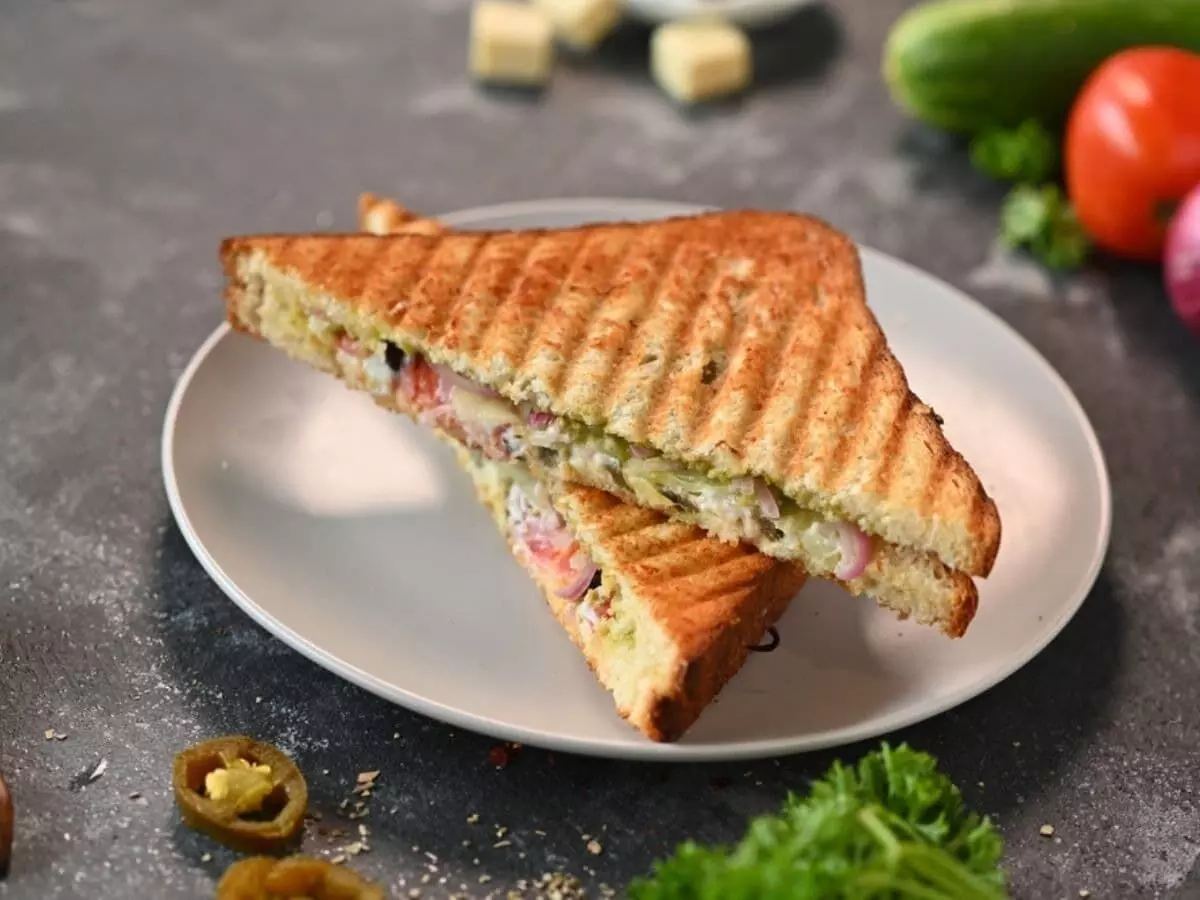 Rainbow grill sandwich आसान है  बनाने का तरीका