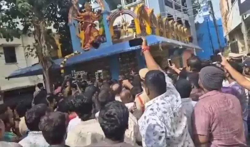 Muthyalama मंदिर में मूर्ति क्षतिग्रस्त होने से तनाव व्याप्त