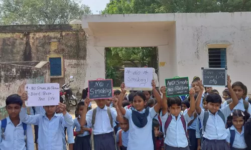 Dausa: बच्चों ने दिया तंबाकू मुक्ति का संदेश - रैली निकाली शपथ ली दीवारों पर लिखे संदेश