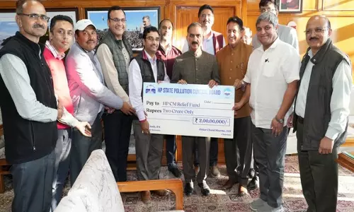 Himachal प्रदूषण नियंत्रण बोर्ड ने मुख्यमंत्री राहत कोष में 2 करोड़ रुपये का योगदान दिया