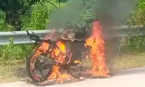 MP News: चलती बाइक में अचानक लगी आग, कूदकर बचाई  मां-बेटे ने अपनी जान
