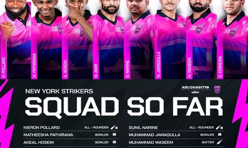 Abu Dhabi T10: गत चैंपियन न्यूयॉर्क स्ट्राइकर्स ने आगामी सत्र के लिए पोलार्ड, आमिर, नरेन को बरकरार रखा Abu Dhabi T10: गत चैंपियन न्यूयॉर्क स्ट्राइकर्स ने आगामी सत्र के लिए पोलार्ड, आमिर, नरेन को बरकरार रखा