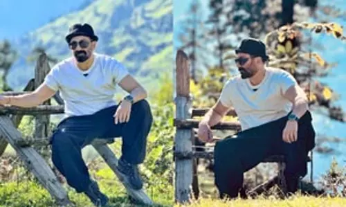 पहाड़ों में सुकून भरे पल बिताते नजर आए अभिनेता सनी देओल
