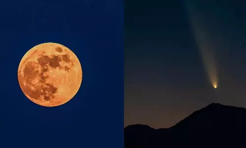 Hunters Moon सुपरमून को धूमकेतु त्सुचिनशान-एटलस के साथ मिलते हुए आज