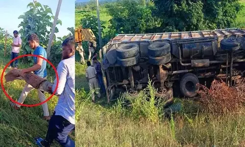 Telangana: ट्रक पलटने के बाद मगरमच्छों को फिर से पकड़ा गया Telangana: ट्रक पलटने के बाद मगरमच्छों को फिर से पकड़ा गया