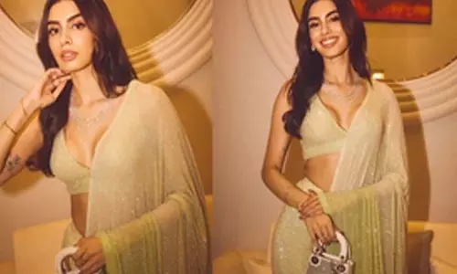 शानदार साड़ी में चमकी Khushi Kapoor